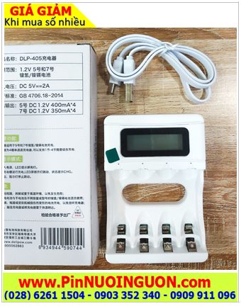 Delipow DLP-405 Máy sạc có màn hình LCD với 04 khe sạc, Mỗi lần sạc được 2-4 pin AA/AAA /Bảo hành 03 tháng